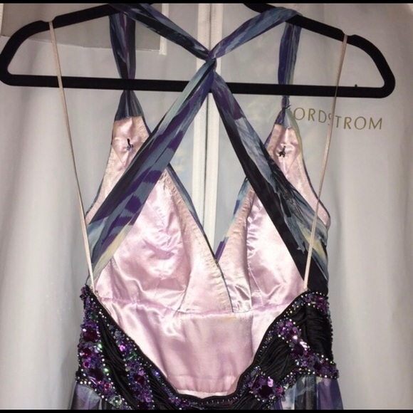 Caché Flower Prom Dress Size 4 - Picture 3 of 4